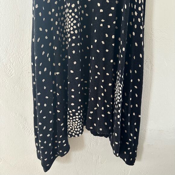 Anthropologie Maeve Lilt Polka Dot Black Cream Mock Neck Swing Dress Size Small - Picture 5 of 11